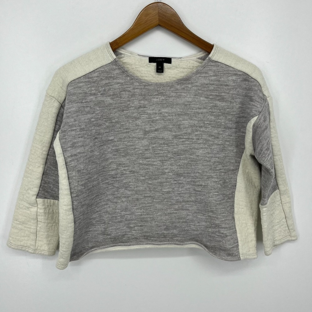 J.Crew Sweatshirt Women's Size XS Gray Crew Neck Acrylic Wool Blend